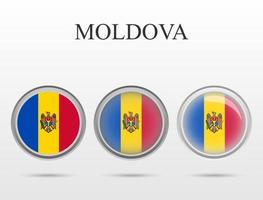 Moldaviens flagga i form av en cirkel vektor
