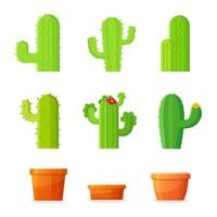 Kaktus und Töpfe. Vektor-Illustration vektor