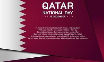 qatars nationaldag bakgrund. 18 december. kopieringsutrymme. gratulationskort, banner, vektorillustration. med Qatars nationalflagga. premium och lyxig design vektor