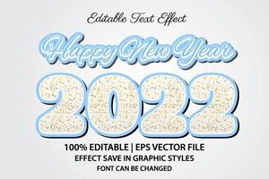 Frohes neues Jahr 2022 bearbeitbarer Texteffekt 3D-Stil