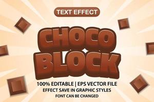 chokladblock 3d redigerbar texteffekt vektor