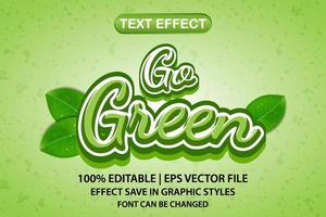 Gehen Sie grün 3D-bearbeitbarer Texteffekt