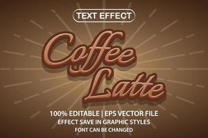 kaffe latte 3d redigerbar texteffekt vektor