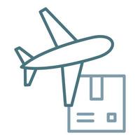 zweifarbiges Symbol für den weltweiten Versand der Fluggesellschaft vektor