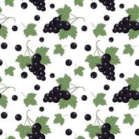 nahtloses Muster mit schwarzer Johannisbeere. Hintergrund für Stoff mit Beeren. die Tapete im Kinderzimmer, Textildruck, Geschenkpapier. vektor