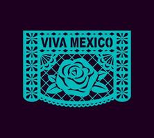 Mexikaner Papier Ammer Papierschnitt Flagge viva Mexiko vektor