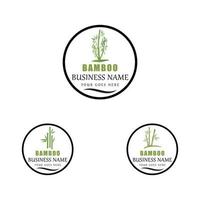 Bambus-Logo-Schablonenvektorikonen-Illustrationsentwurf vektor