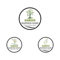 Bambus-Logo-Schablonenvektorikonen-Illustrationsentwurf vektor