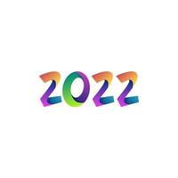 2022 nyårsgradient färgglad vektor