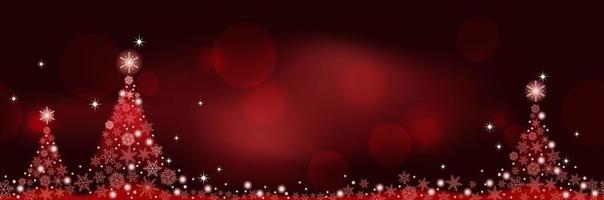 abstrakt röd vinter sömlös vektorbakgrund med julgranar och textutrymme. horisontellt repeterbar. vektor