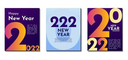 samling av kreativa koncept 2022 gott nytt år bakgrundsdesignmallar. perfekt för affisch, banderoll, omslag, gratulationskort, flygblad, inlägg på sociala medier, etc. vektor