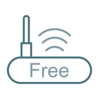 gratis wifi linje två färg ikon vektor