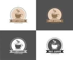 heißer kaffee logo design kostenloser vektor