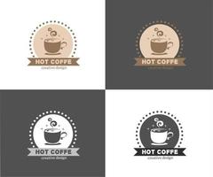 varmt kaffe logotyp design gratis vektor