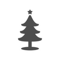 enkel julgran ikon på vit bakgrund vektor
