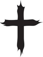 kors svart siluett isolerad på vit bakgrund vektor