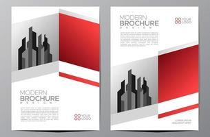 flygblad broschyr design, företagsomslagsstorlek A4 mall, geometrisk rektangel röd färg vektor