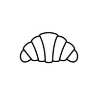 schwarzes Croissant-Symbol auf weißem Hintergrund vektor