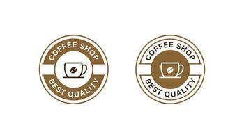 kafé logotyp badge stämpel vektor