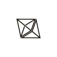 Vektor des geometrischen Logos der 3D-Prismadreiecklinie
