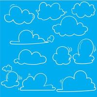 handritad moln ikon, vektor illustration. moln symbol eller logotyp, olika moln set doodle