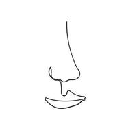 en linje ritning kvinna ansikte. modern minimalism konst, estetisk kontur handritad doodle stil vektor