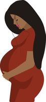 svart gravid kvinna vektor