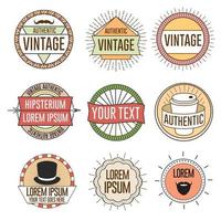 bunte Vintage-Abzeichen, Embleme, Etiketten-Logos-Vektor-Set-Pack vektor