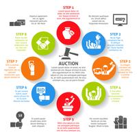 Auktions-Infografik-Set vektor
