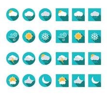 Wettervorhersage und Meteorologie Vektor Icon Set Pack