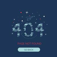404-felsidan hittades inte. koncept för webbplats med texturnummer, pappersplan och stjärna. platt vektorillustration på blå bakgrund vektor