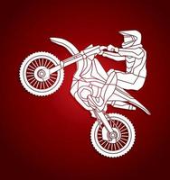 Motorrad Cross springen vektor