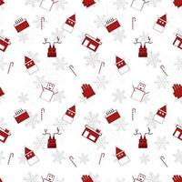 rotes Weihnachtsobjekt Silhouette Vektor-Wiederholungsmuster auf weißem Hintergrund erstellt, scharfkantige Weihnachtsobjekt-Wiederholungsmuster. vektor
