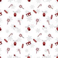 rund kant jul objekt upprepa mönster skapat i ny färg på vit bakgrund, sömlösa jul mönster. vektor
