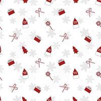 rotes Weihnachtsobjekt Silhouette Vektor-Wiederholungsmuster auf weißem Hintergrund erstellt, scharfkantige Weihnachtsobjekt-Wiederholungsmuster. vektor