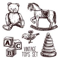Vintage Spielzeug Set vektor