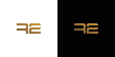 modern och futuristisk r2-logotypdesign vektor