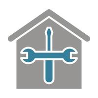 Hausrenovierungs-Glyphe zweifarbiges Symbol vektor