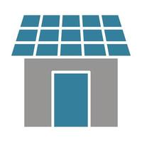 Solarhaus Glyphe zweifarbiges Symbol vektor