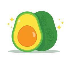 halbe Avocado gesunde Ernährung Obst Bio-Gemüse Vektor handgezeichnete Cartoon-Kunst-Illustration