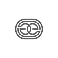 Buchstabe ge verknüpfte Linie Kreis rundes Design Symbol Vektor