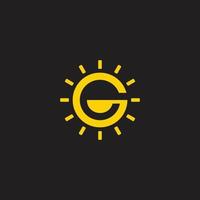 bokstaven g sun moon geometrisk design logotyp vektor