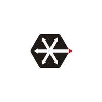 abstrakte sechseckige Bewegungspfeile geometrischer Symbol-Logo-Vektor vektor