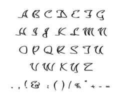 schwarzes kreatives kursives Alphabet-Set vektor