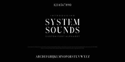 Systemsound abstrakte Mode Schriftart Alphabet. minimale moderne urbane Schriftarten für Logo, Marke usw. Typografie-Schriftart Großbuchstaben Kleinbuchstaben und Zahl. Vektor-Illustration vektor