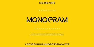 Monogramm moderne minimale abstrakte Alphabetschriften. Typografie-Technologie, Elektronik, Film, Digital, Musik, Zukunft, Logo-Kreativschrift. Vektor-Illustration vektor