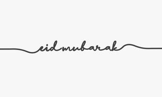 handskrivna ord eid mubarak design vektor. vektor