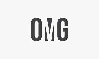 OMG-Brief-Logo-Design-Konzept isoliert auf weißem Hintergrund. vektor