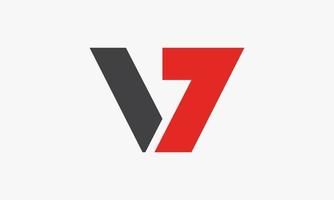 v7 schwarz rotes Logo-Design-Konzept. vektor