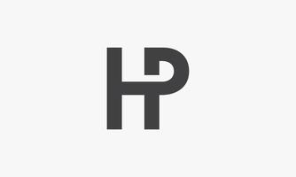 HP-Brief-Logo-Konzept isoliert auf weißem Hintergrund. vektor